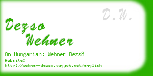 dezso wehner business card